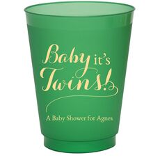 Baby It's Twins Colored Shatterproof Cups
