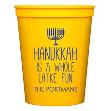 Latke Fun Hanukkah Stadium Cups
