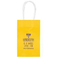 Latke Fun Hanukkah Medium Twisted Handled Bags