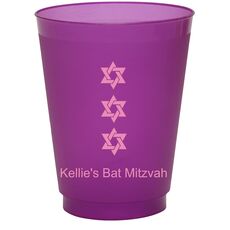 Star of David Row Colored Shatterproof Cups