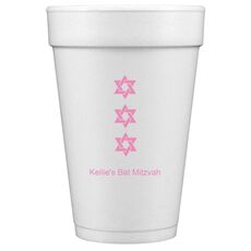 Star of David Row Styrofoam Cups