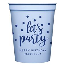 Confetti Dots Let's Party Stadium Cups