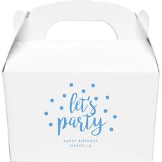 Confetti Dots Let's Party Gable Favor Boxes
