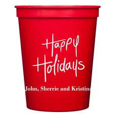 Fun Happy Holidays Stadium Cups