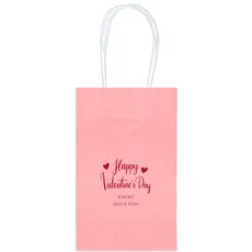 Happy Valentine's Day Medium Twisted Handled Bags