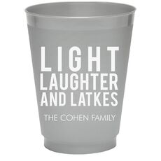 Light Laughter And Latkes Colored Shatterproof Cups