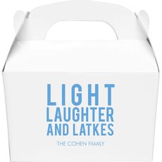 Light Laughter And Latkes Gable Favor Boxes