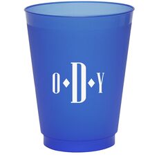 Condensed Monogram Colored Shatterproof Cups