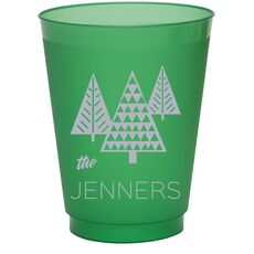 Modern Trees Colored Shatterproof Cups