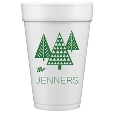 Modern Trees Styrofoam Cups