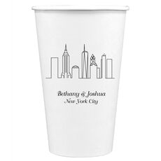 New York City Skyline Paper Coffee Cups
