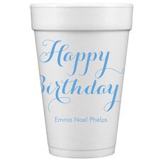 Darling Happy Birthday Styrofoam Cups