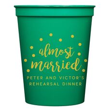 Confetti Dots Almost Married Stadium Cups