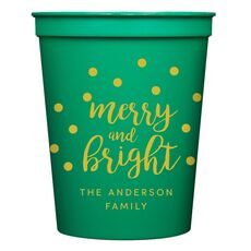 Confetti Dots Merry and Bright Stadium Cups