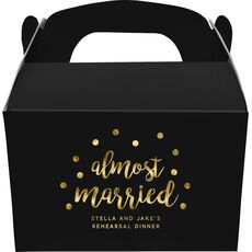 Confetti Dots Almost Married Gable Favor Boxes