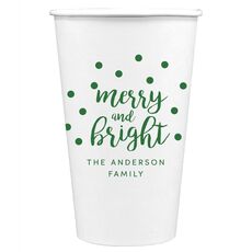 Confetti Dots Merry and Bright Paper Coffee Cups