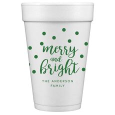 Confetti Dots Merry and Bright Styrofoam Cups