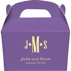 Condensed Monogram with Text Gable Favor Boxes