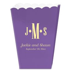 Condensed Monogram with Text Mini Popcorn Boxes