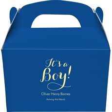 Elegant It's A Boy Gable Favor Boxes
