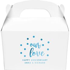 Confetti Dots Our Love Gable Favor Boxes