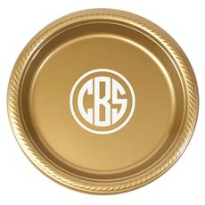 Framed Rounded Monogram Plastic Plates