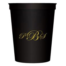 Elegant Script Monogram Stadium Cups