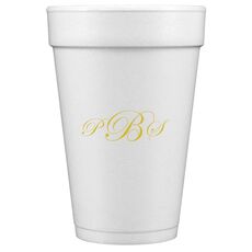 Elegant Script Monogram Styrofoam Cups