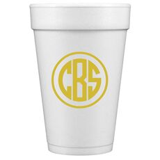 Framed Rounded Monogram Styrofoam Cups
