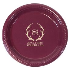 Large Initial Antlers Plastic Plates