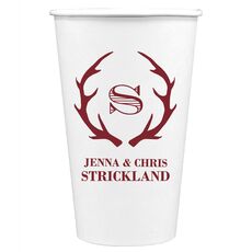 Large Initial Antlers Paper Coffee Cups