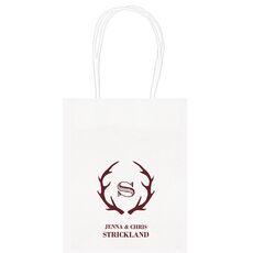 Large Initial Antlers Mini Twisted Handled Bags
