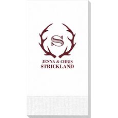Large Initial Antlers Guest Towels
