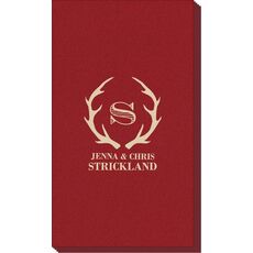 Large Initial Antlers Linen Like Guest Towels