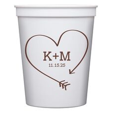 Heart Made of Arrow Stadium Cups