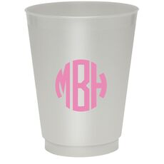 Rounded Monogram Colored Shatterproof Cups