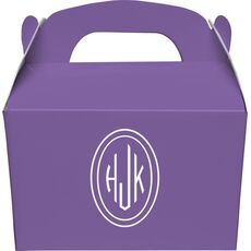 Outline Shaped Oval Monogram Gable Favor Boxes