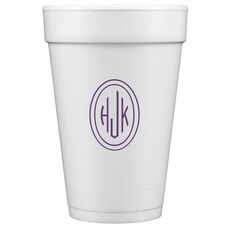 Outline Shaped Oval Monogram Styrofoam Cups