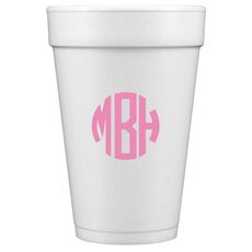 Rounded Monogram Styrofoam Cups