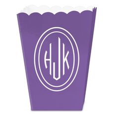 Outline Shaped Oval Monogram Mini Popcorn Boxes
