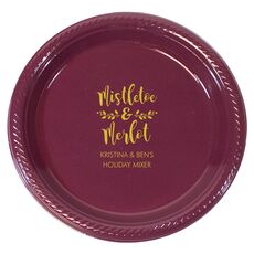 Mistletoe and Merlot Plastic Plates
