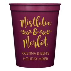Mistletoe and Merlot Stadium Cups