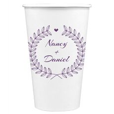 Heart and Wreath Paper Coffee Cups