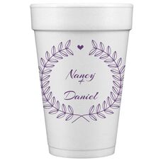 Heart and Wreath Styrofoam Cups