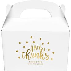 Confetti Dots Give Thanks Gable Favor Boxes