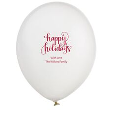 Hand Lettered Happy Holidays Latex Balloons