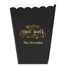 Hand Lettered Sparkle Happy New Year Mini Popcorn Boxes