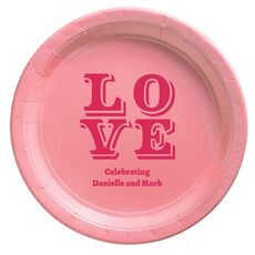 Retro Love Paper Plates