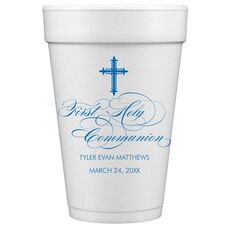 Fleur De Lis Cross Styrofoam Cups