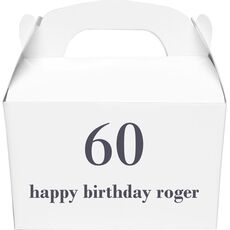 Large Number with Text Gable Favor Boxes